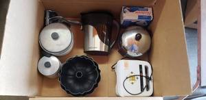 lot 142 image: Lot of Miscellaneous Kitchen Items - Waffle Maker, Mixer, Pasta Press, Canisters, and More