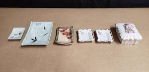 lot 158 image: Lot of Japanese Trays & Trinket Boxes w Makers Marks, Hand Painted