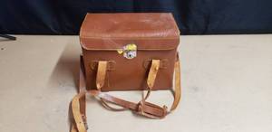 lot 211 image: Vintage Leather Camera Case - Locked, No Key