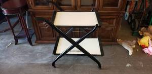 lot 228 image: Vintage Japanese-Style Folding Cart with Trays