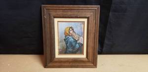 lot 230 image: Vintage Iridescent Mother & Child Print