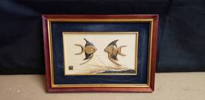 lot 231 image: Vintage Japanese Framed Fish Made from Shark Tooth