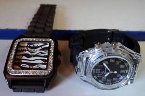 lot 28 image: NICE APIR OF STYLISH GENEVA WOMENS WATCHES