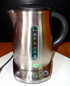 lot 112 image: Breville Variable-Temperature Tea & Coffee Kettle, Model # BKE720