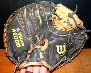 lot 157 image: BIG $ ITEM - WILSON A2000 PRO STOCK 1791 PUDGE RODRIGUEZ CATCHERS MITT