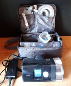 lot 240 image: BIG $ ITEM - ResMed AirSense 10 AutoSet Card-to-Cloud with HumidAir, Hose, Mask, & Case - TESTEDWORKS