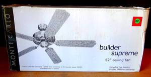 lot 253 image: MONTE CARLO BUILDER SUPREME 52 INCH CEILING FAN - NIB