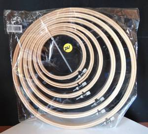 lot 261 image: NEW NEEDLEPOINT HOOPS - 6 DIFFERENT CIRCULAR SIZES