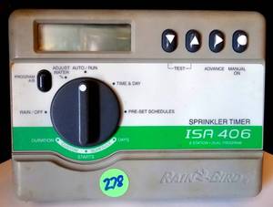 lot 278 image: Rain Bird Isa 406 6 Station Dual Programable Sprinkler Timer