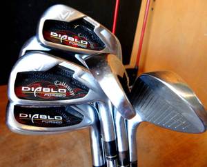 lot 300 image: BIG $ ITEM - AWESOME SET OF CALLAWAY IRONS AND BIG BERTHA 3 & 5 WOODS