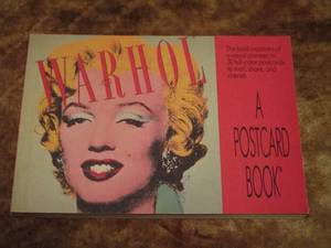 lot 19 image: VINTAGE ANDY WARHOL POSTCARD BOOK W SEVERAL POSTCARDS USING WARHOLS ARTWORK, SEE PICS