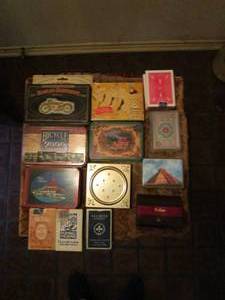 lot 24 image: LARGE LOT OF PLAYING CARDS INCL. 1997 HARLEY DAVIDSON NUMBERED LIMITED EDITION COLLECTORS TIN W HD CARDS, MANY ARE NEW &amp UNOPENED