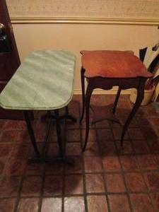 lot 12 image: 2 WOODEN SIDE TABLES, SEE PICS