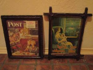lot 21 image: FRAMED 1950S VINTAGE THE SATURDAY EVENING POST AND FRAMED VINTAGE WHAT IS HOME WITHOUT A MOTHER.
