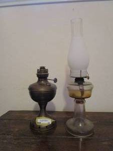 lot 36 image: ANTIQUE OIL LAMPS