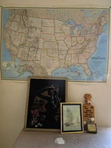 lot 134 image: LARGE MAP, ARTWORK &amp WALL DECOR