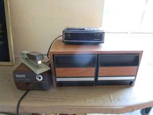 lot 136 image: VINTAGE CD HOLDER, PENCIL SHARPNER, BATES STAPLER, ALARM CLOCK