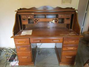 lot 135 image: VINTAGE ROLLTOP DESK