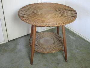 lot 168 image: INCREDIBLY MADE AND IN AMAZING CONDITION WICKER SIDE TABLE