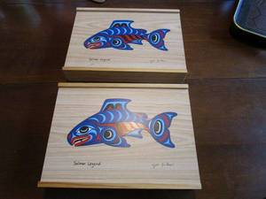 lot 239 image: PAINTED FISH DECOR BOXES WITH SLIDE OPEN DOOR&nbsp