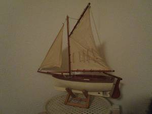 lot 145 image: WOODEN SAILBOAT ON STAND