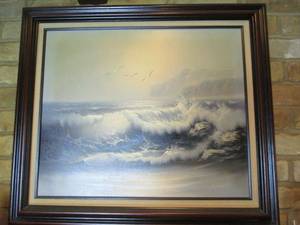 lot 192 image: BEAUTIFUL FRAMED OCEAN PAINTING
