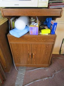 lot 304 image: CABINET STAND W STORAGE, CONTENTS NOT INCL.