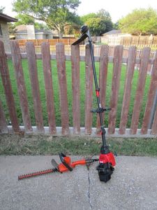 lot 323 image: TROY BUILT WEED WHACKER, BLACK &amp DECKER HEDGE TRIMMERS, UNTESTED