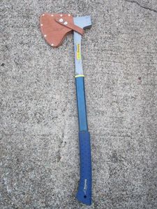 lot 330 image: ESTWING AXE W SHEATH, APPEARS BARELY USED
