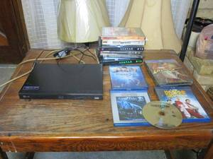 lot 381 image: BLU RAY 3D PLAYER, BLU RAY &amp DVDs INCL., 3D GASSES BOXES ARE EMPTY