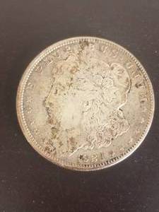 lot 3 image: 1921-S Morgan silver dollar