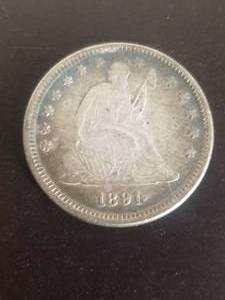 lot 69 image: 81 Seated Liberty quarter