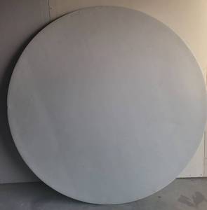lot 1 image: LIFETIME ROUND 60 INCH WHITE FOLDING TABLE.
