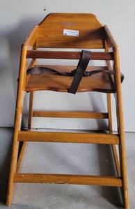 lot 7 image: WOODEN HIGH-CHAIR AS SHOWN.