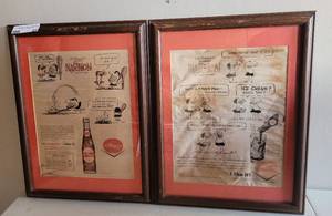 lot 22 image: VINTAGE 1962 AND 1963 FRAMED DR. PEPPER ADS AS SHOWN.