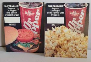 lot 23 image: LOT OF 2 VINTAGE CARDBOARD DR. PEPPER ADS AS SHOWN.