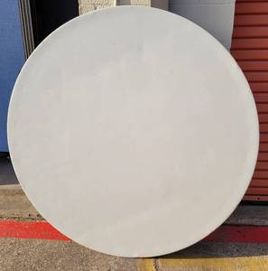 lot 33 image: LIFETIME ROUND 60 INCH WHITE FOLDING TABLE.