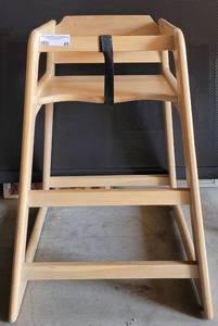 lot 45 image: WOODEN HIGH-CHAIR AS SHOWN.