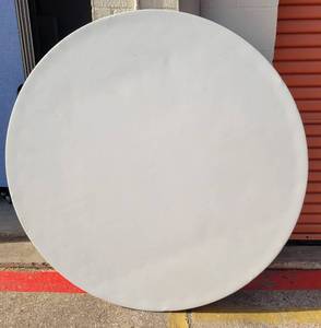 lot 52 image: LIFETIME ROUND 60 INCH WHITE FOLDING TABLE.