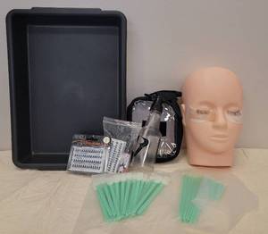 lot 70 image: EYE LASH TRAINING MANNEQUIN  KIT WITH ACCESSORIES AS SHOWN.