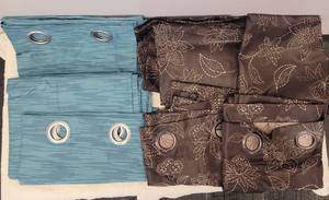 lot 76 image: LOT OF CURTAIN PANELS IN STYLES, COLORS AS SHOWN.