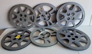 lot 123 image: LOT OF 6 VINTAGE MOVIE REELS AS SHOWN. (SOLD 6 X THE MONEY)