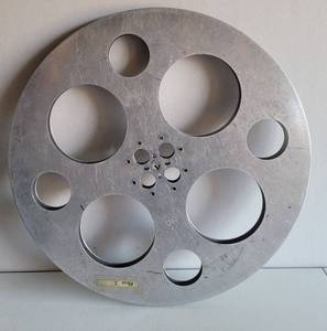 lot 125 image: VINTAGE LARGE SIZE ALUMINUM MOVIE REEL BY BG DENVER, COLORADO.