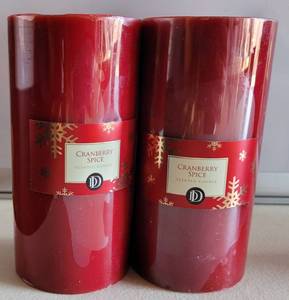 lot 144 image: (2) NEW HOBBY LOBBY 3 X 6 CANDLES AS SHOWN. (SOLD 2 X THE MONEY)