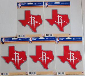 lot 163 image: LOT OF 5 HOUSTON ROCKETS WINDOW DECALS AS SHOWN.