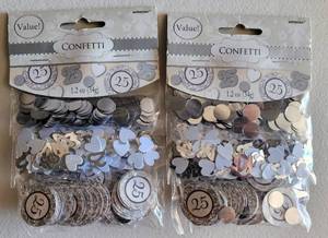 lot 178 image: 2 PACKS OF 25 ANNIVERSARY CONFETTI AS SHOWN.