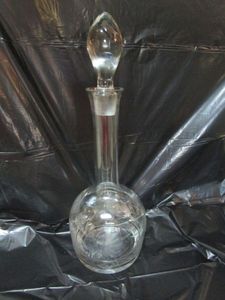 lot 11 image: VINTAGE LONG STEM GLASS DECANTER&nbsp&nbsp