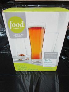 lot 20 image: CRYSTAL PISLNER GLASSES IN BOX