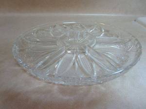 lot 150 image: CRYSTAL DIVIDED SERVING PLATTER