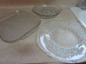 lot 151 image: GLASS SERVING PLATTERS
